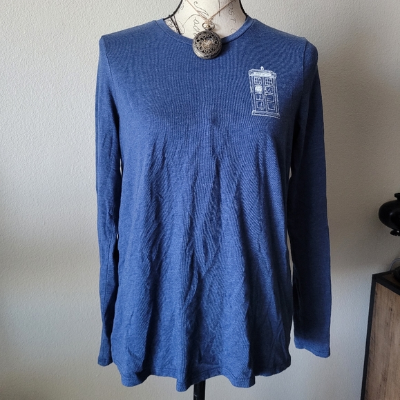 Her Universe Doctor Who TARDIS Speckle Girls Long-Sleeve T-Shirt - Picture 3 of 12